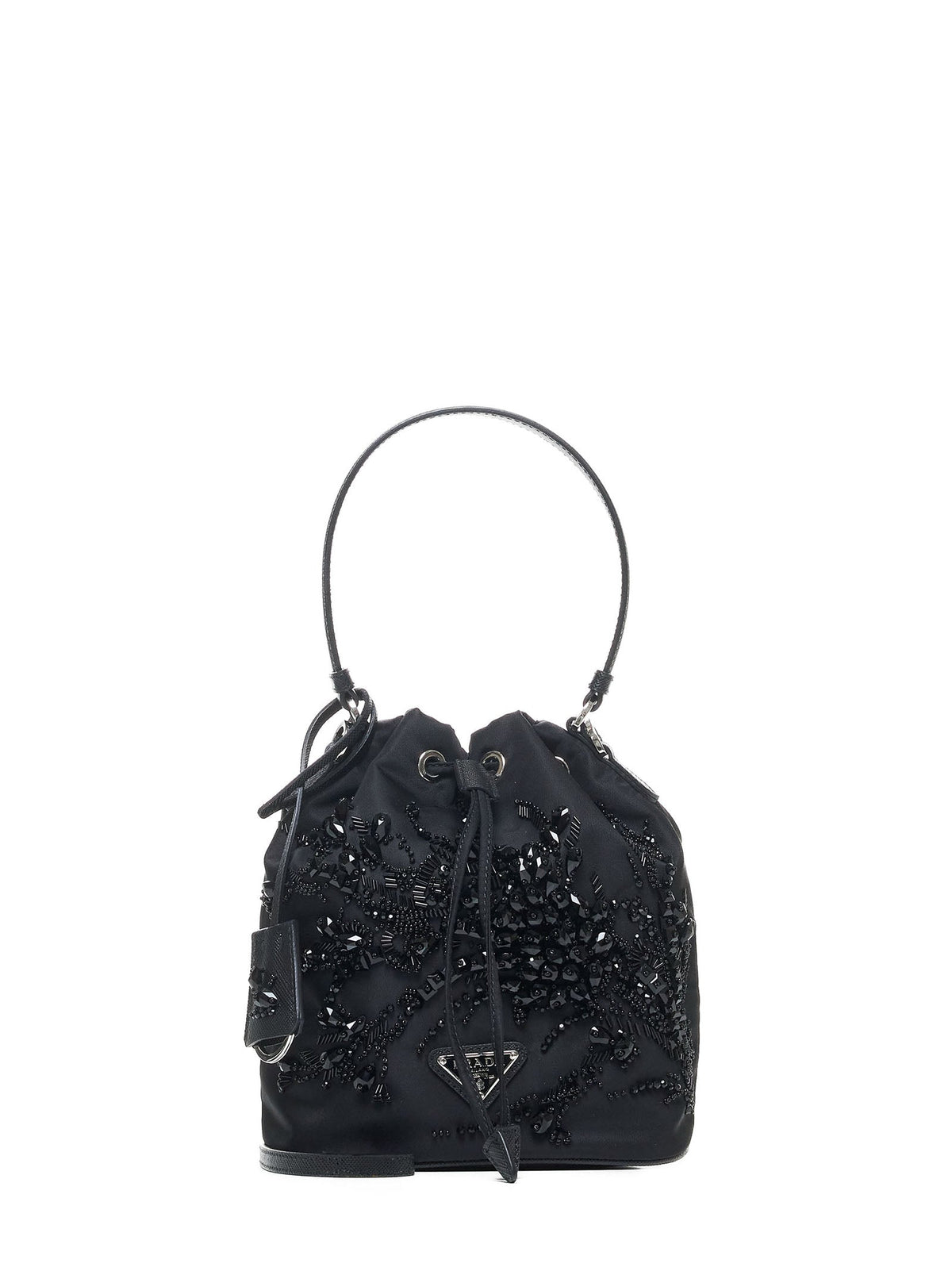 Prada Borse Women Crystals Re-Nylon Mini Bucket Bag