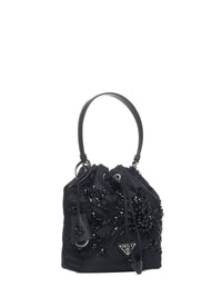 Prada Borse Women Crystals Re-Nylon Mini Bucket Bag