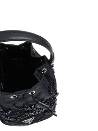 Prada Borse Women Crystals Re-Nylon Mini Bucket Bag