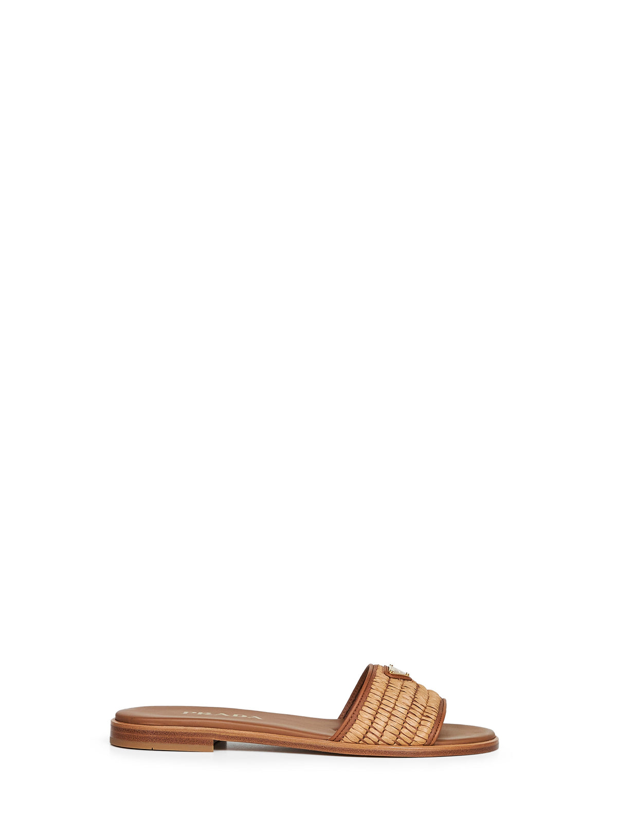 PRADA CALZATURE Prada Calzature Women Natural Leather With Crochet Details Slide Sandals
