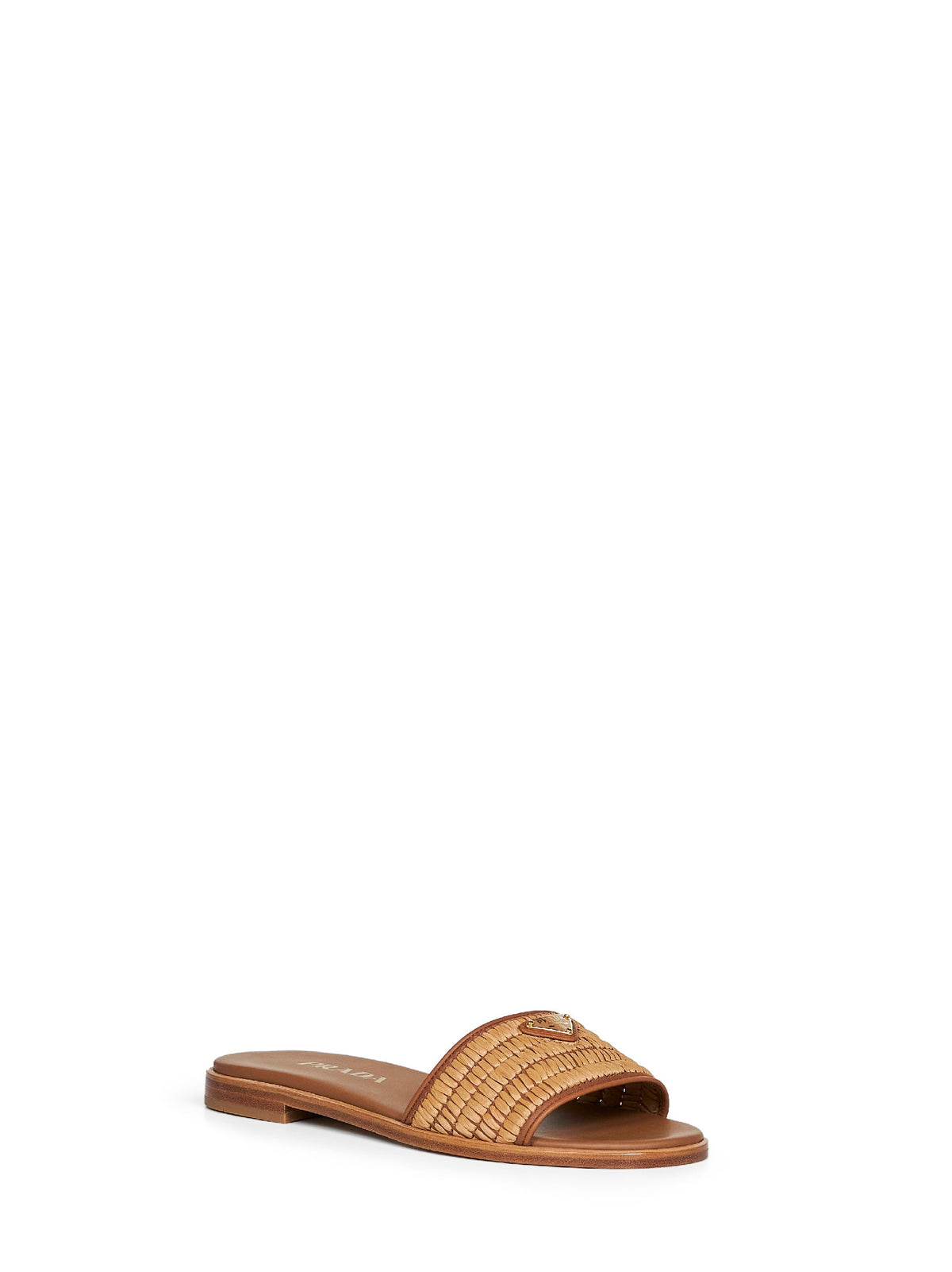 PRADA CALZATURE Prada Calzature Women Natural Leather With Crochet Details Slide Sandals
