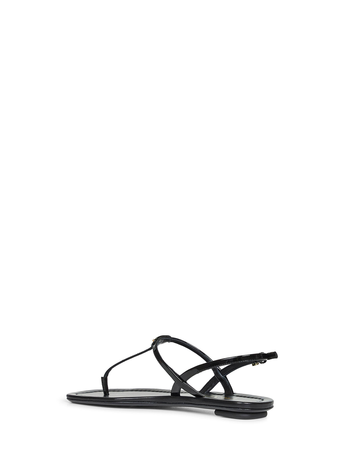 Prada Calzature Women Black Patent Leather Thong Sandals