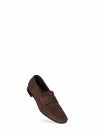 PRADA CALZATURE Prada Calzature Men Dark Brown Suede Loafers