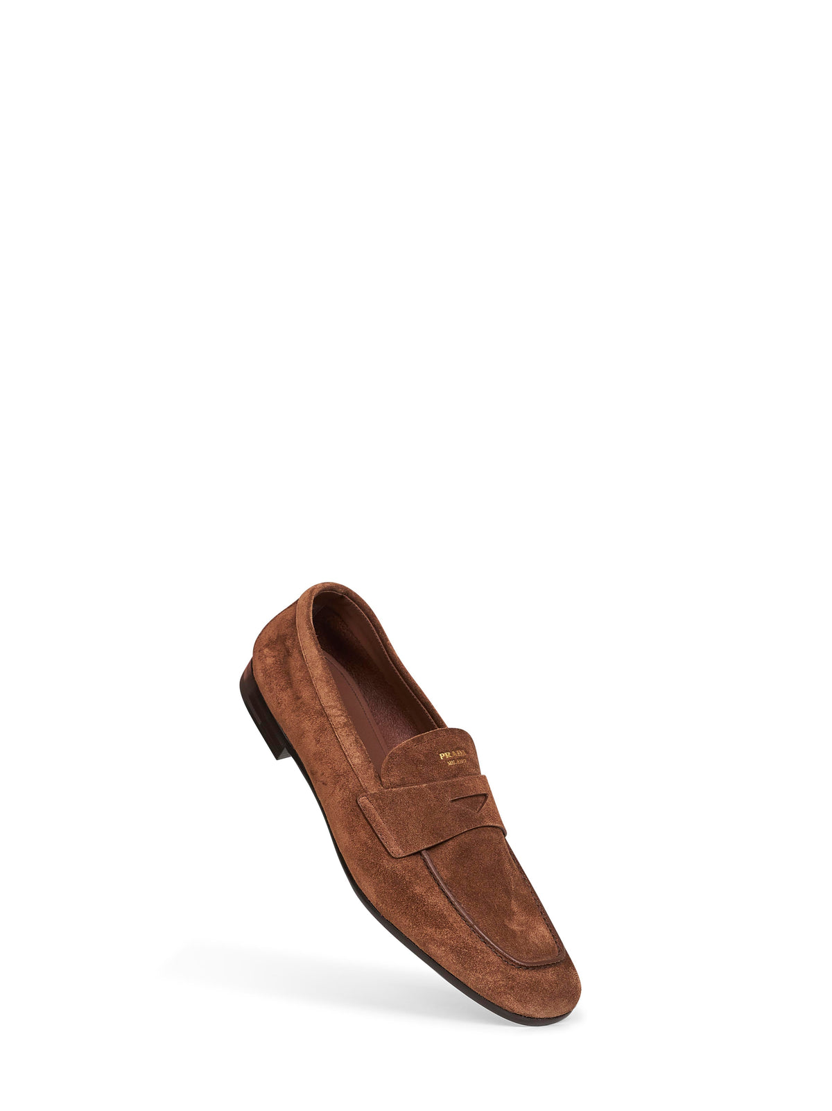 Prada Calzature Men Cocoa Suede Loafers