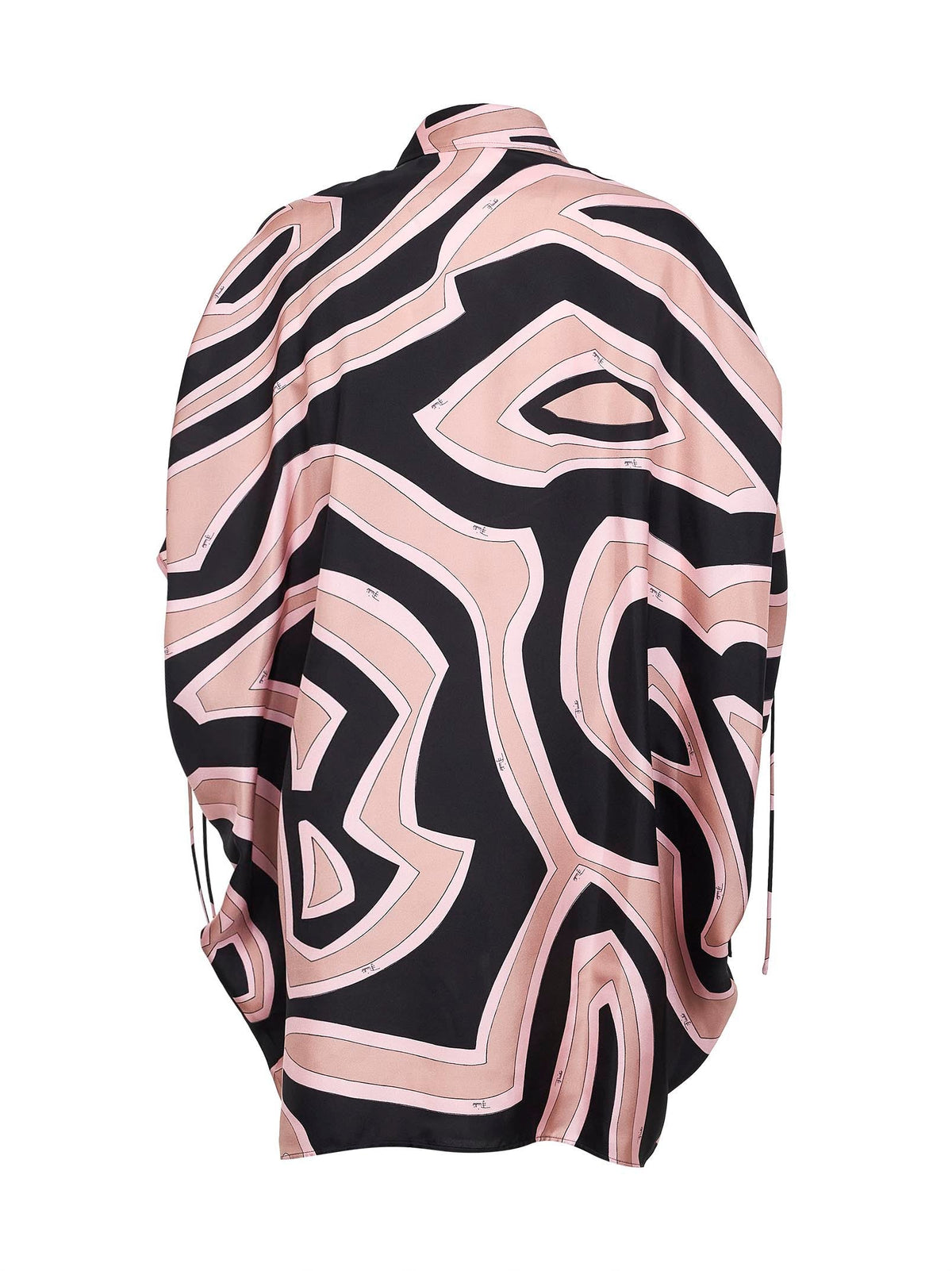 PUCCI Pucci Women Black And Pink Labirinto-Print Silk Twill Short Kaftan Dress