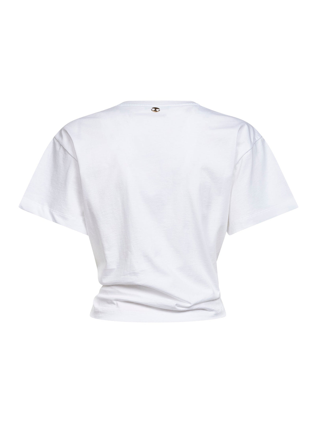 RABANNE Rabanne Women White Cotton Cropped T-Shirt With Piercing