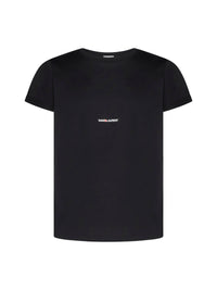 Saint Laurent Men Logo Cotton T-Shirt