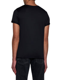 Saint Laurent Men Logo Cotton T-Shirt