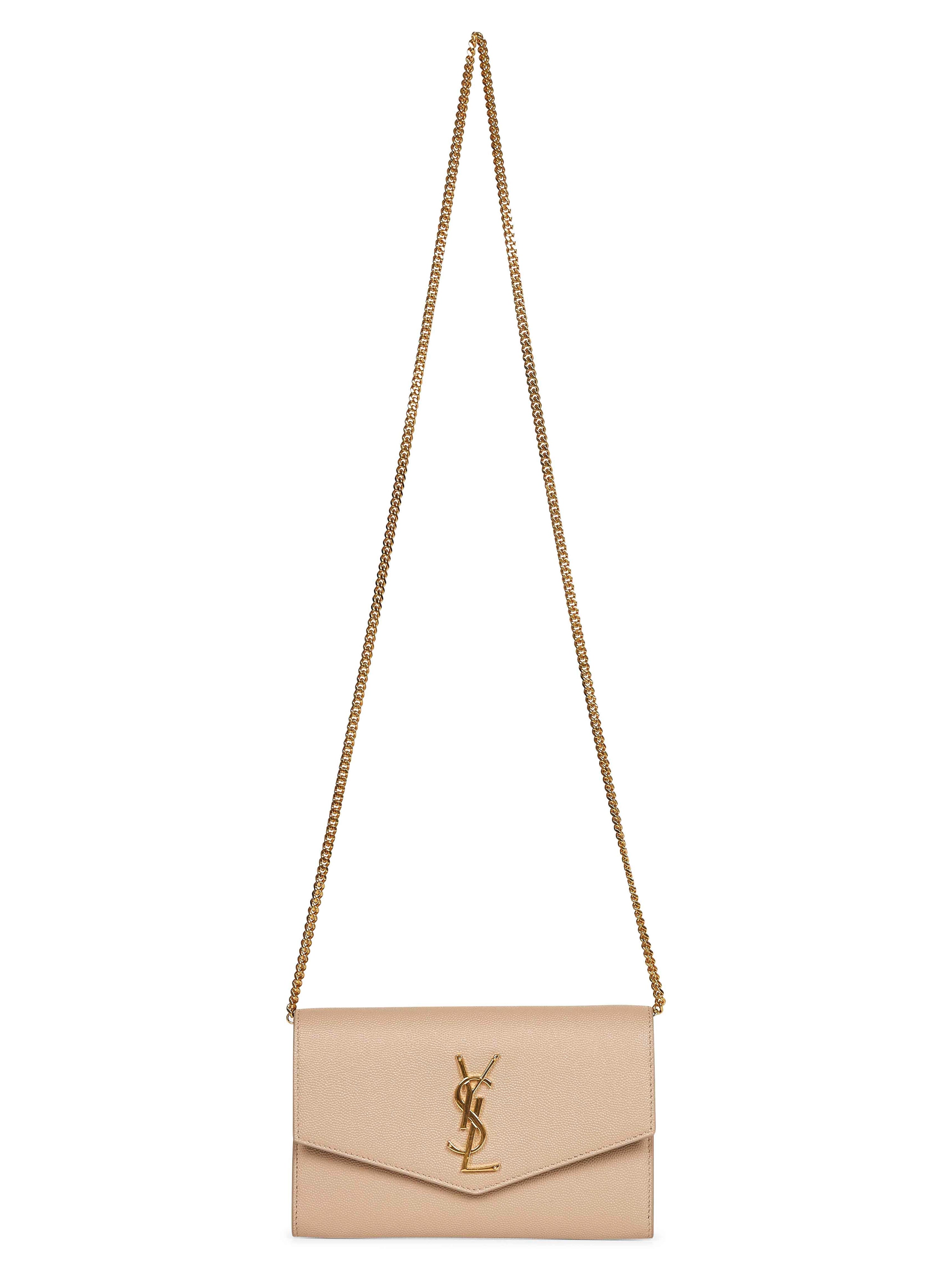 SAINT LAURENT Saint Laurent Women Dark Beige Uptown Chain Wallet