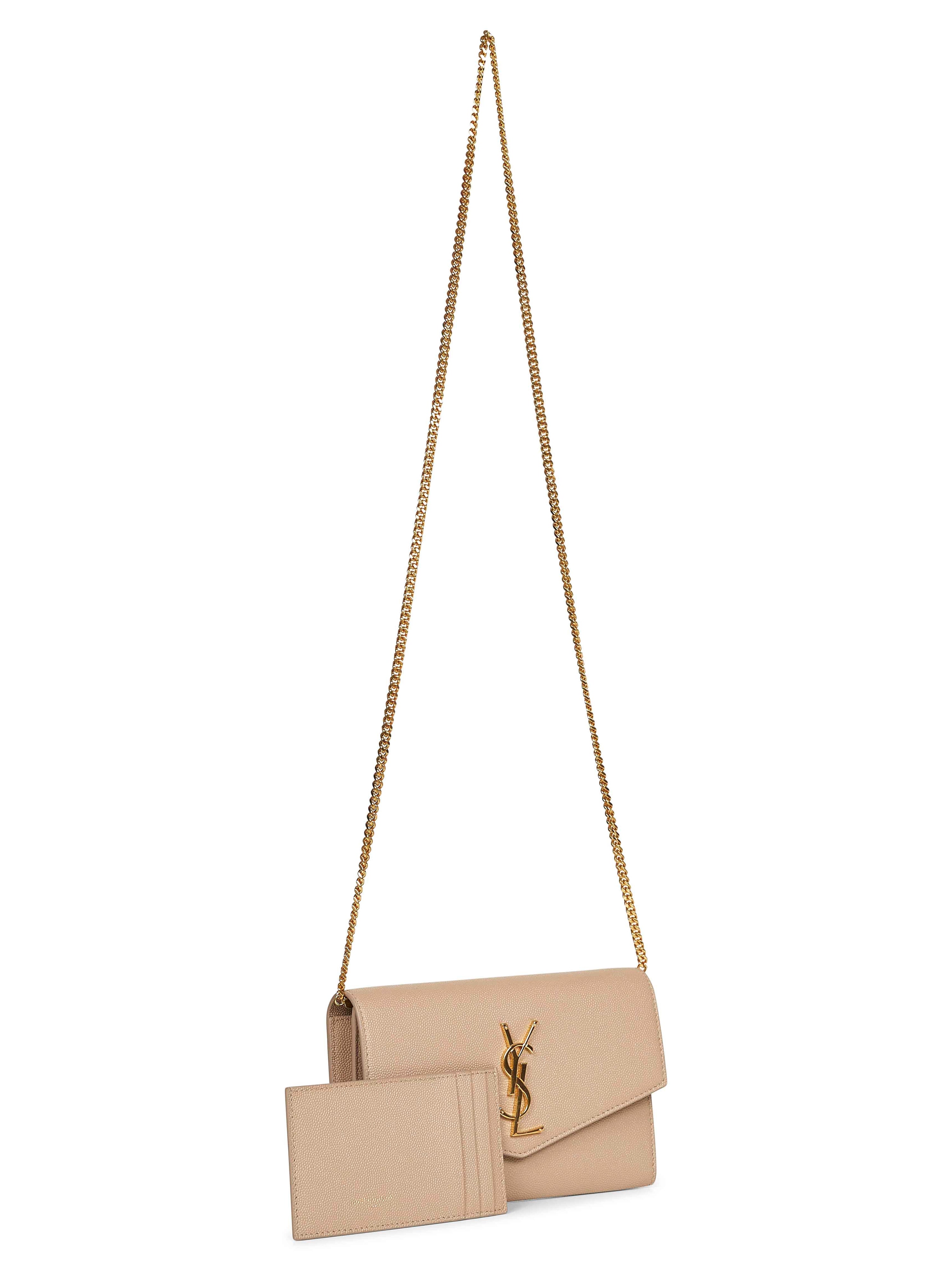 SAINT LAURENT Saint Laurent Women Dark Beige Uptown Chain Wallet