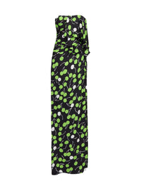 SAINT LAURENT Saint Laurent Women Black Cherry Silk Long Bustier Dress