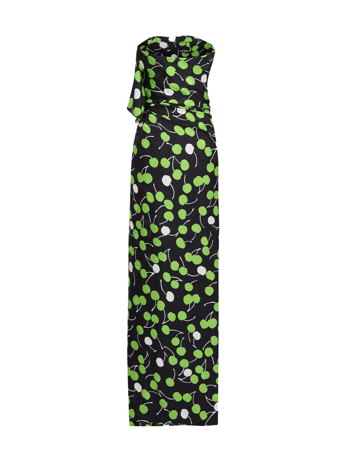 SAINT LAURENT Saint Laurent Women Black Cherry Silk Long Bustier Dress