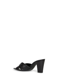 Saint Laurent Women Black Nappa Leather Franciane Mule Sandals