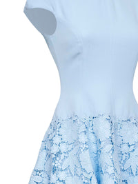 Self Portrait Women Light Blue Crepe And Lace Mini Dress