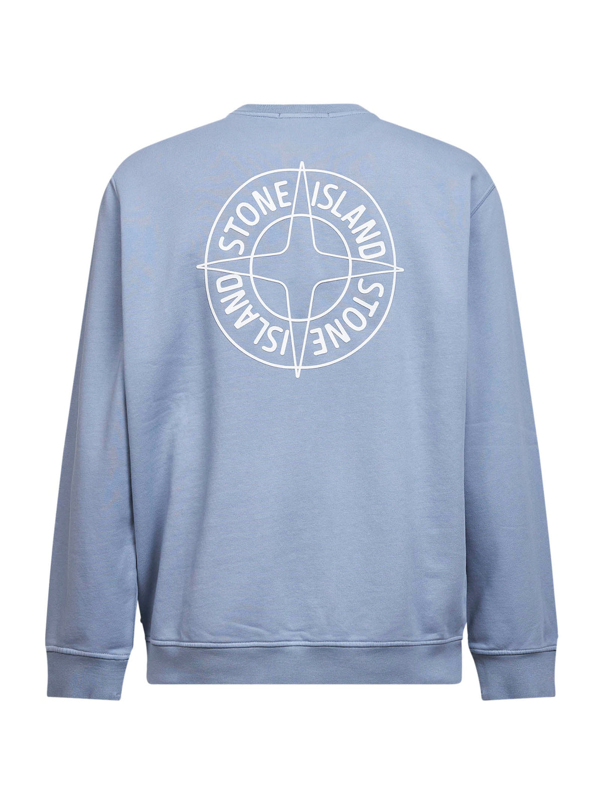 Stone Island Men Avio Blue Cotton "Outline Compass" Printed Sweatshirt