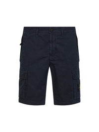 Stone Island Men Blue Organic Cotton Twill Cargo Bermuda Shorts