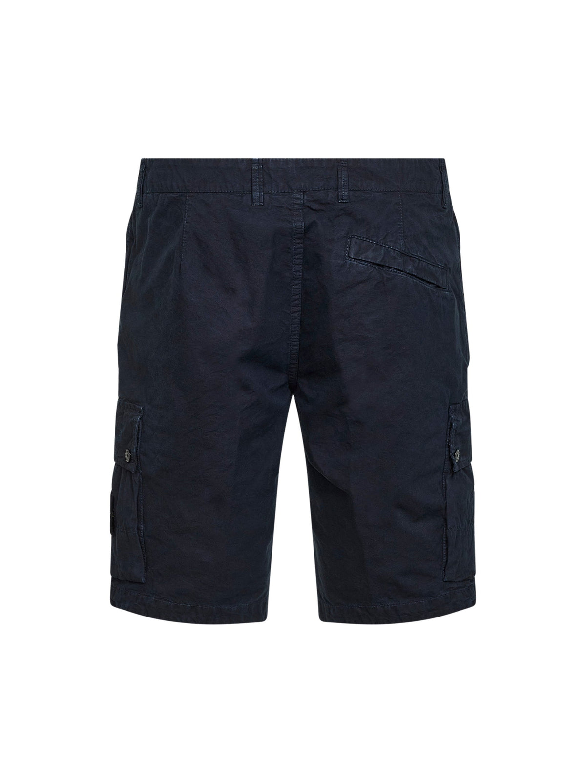 Stone Island Men Blue Organic Cotton Twill Cargo Bermuda Shorts