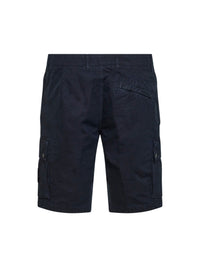 Stone Island Men Blue Organic Cotton Twill Cargo Bermuda Shorts