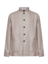 Tagliatore Men Dove Grey Linen Tempest Single-Breasted Jacket