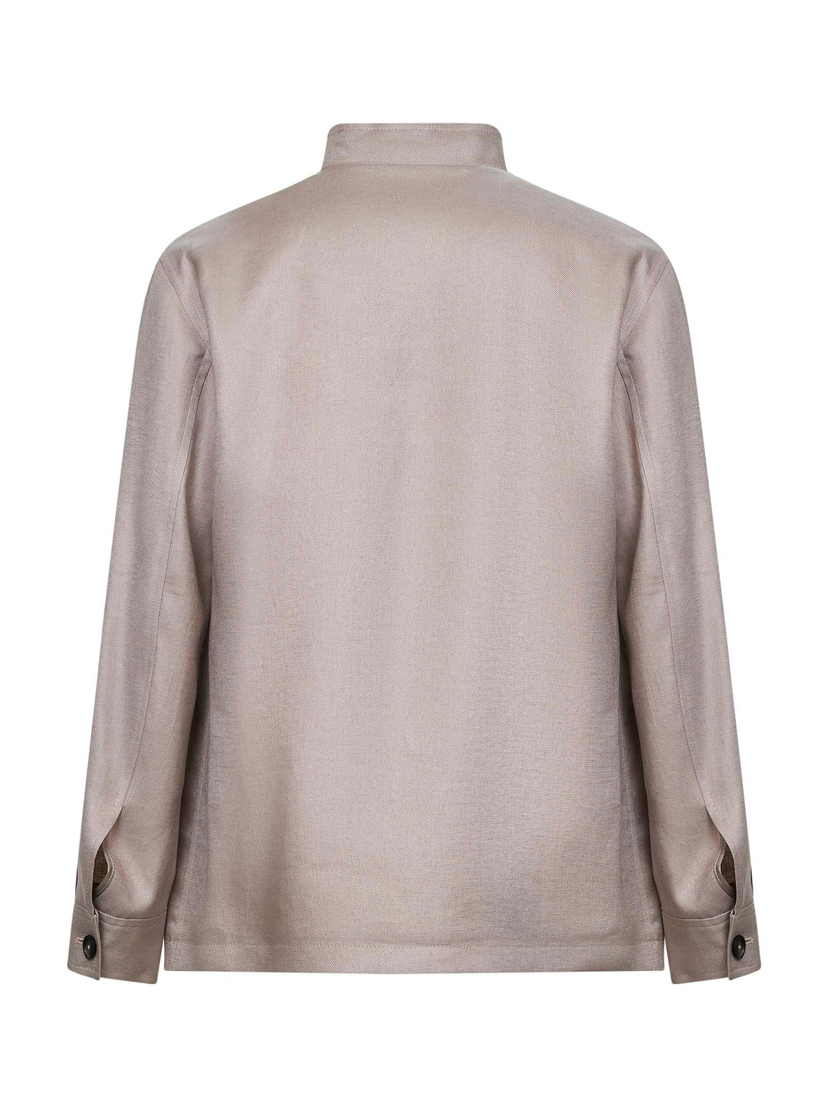 Tagliatore Men Dove Grey Linen Tempest Single-Breasted Jacket