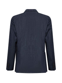 Tagliatore Men Blue Cotton Denim Montecarlo Double-Breasted Blazer