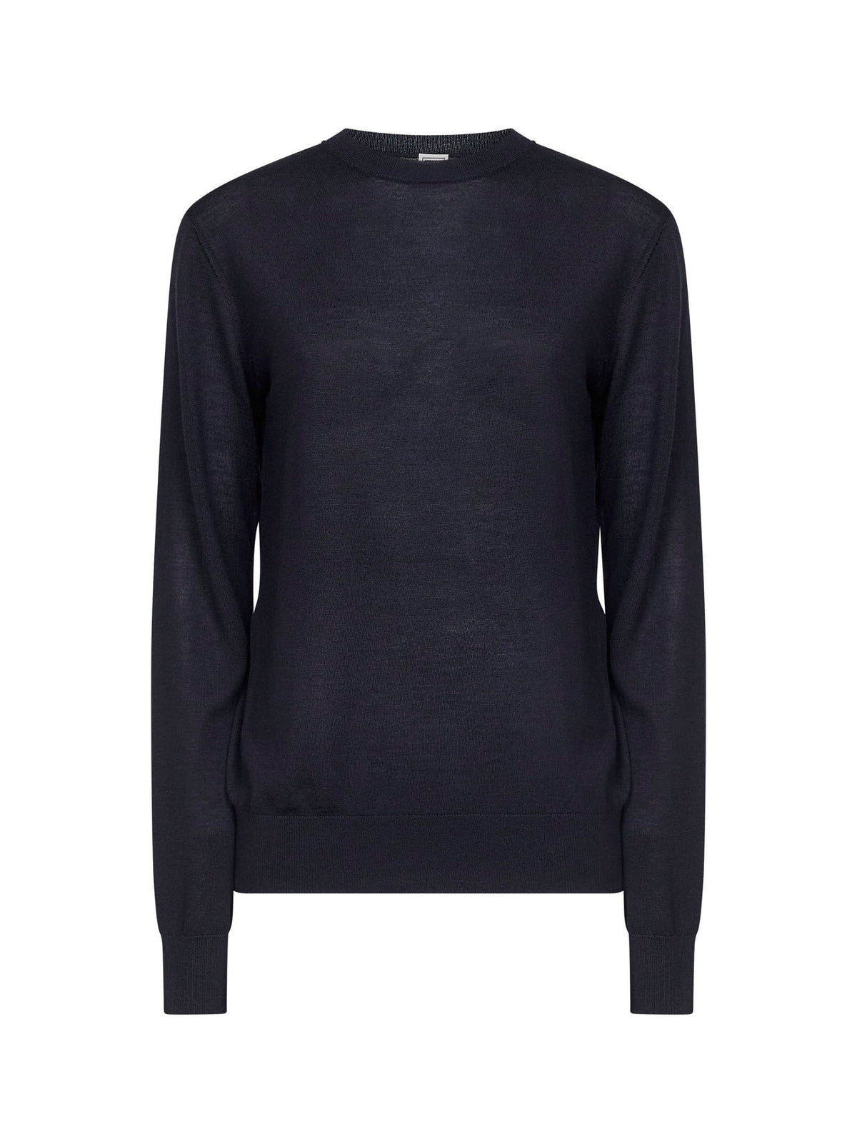 Toteme Women Midnight Blue Merino Wool And Silk Fine Knit Sweater