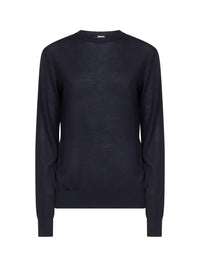 Toteme Women Midnight Blue Merino Wool And Silk Fine Knit Sweater