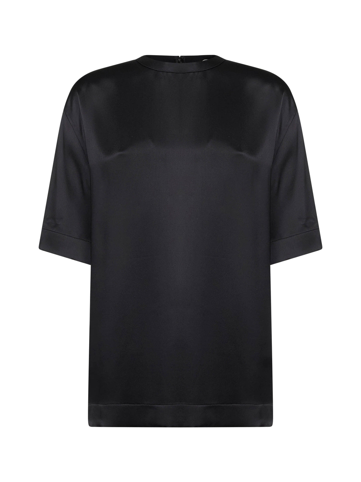 TOTEME Toteme Women Black Viscose Satin Crewneck T-Shirt