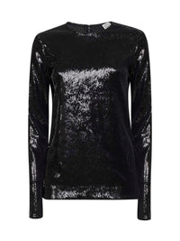 Toteme Women Black Sequin Long-Sleeved Top