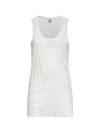 TOTEME Toteme Women White Crinkled Viscose Blend Knit Tank Top