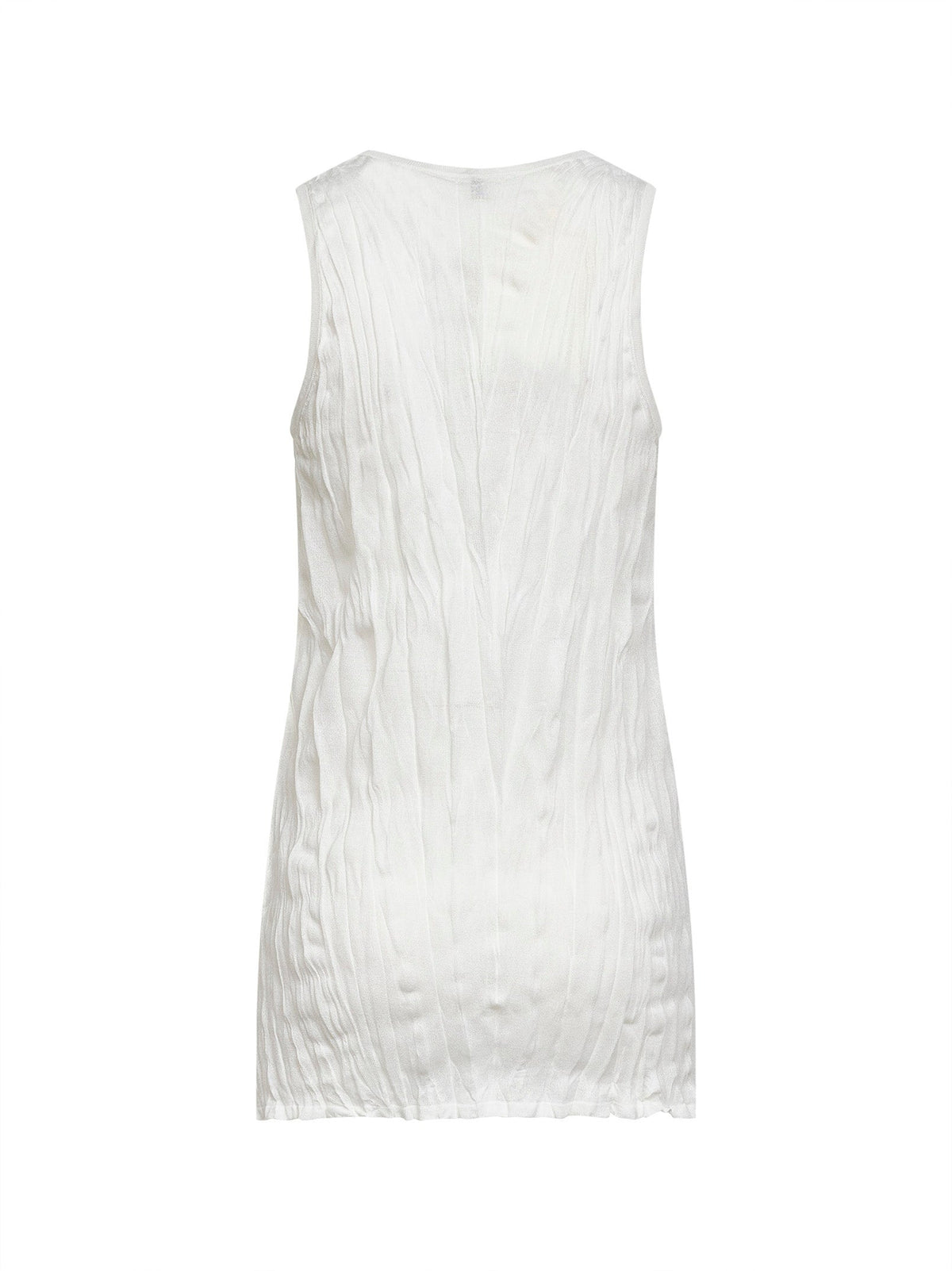 TOTEME Toteme Women White Crinkled Viscose Blend Knit Tank Top