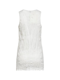 TOTEME Toteme Women White Crinkled Viscose Blend Knit Tank Top