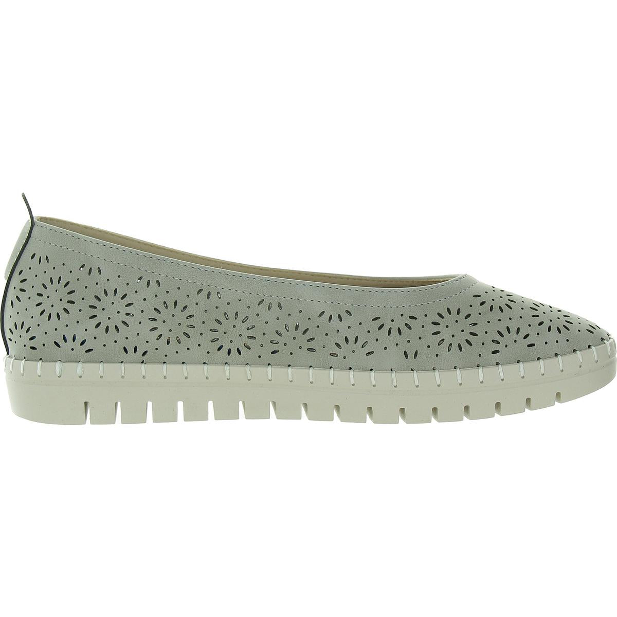 Womens Perforated Man Made Flat Shoes