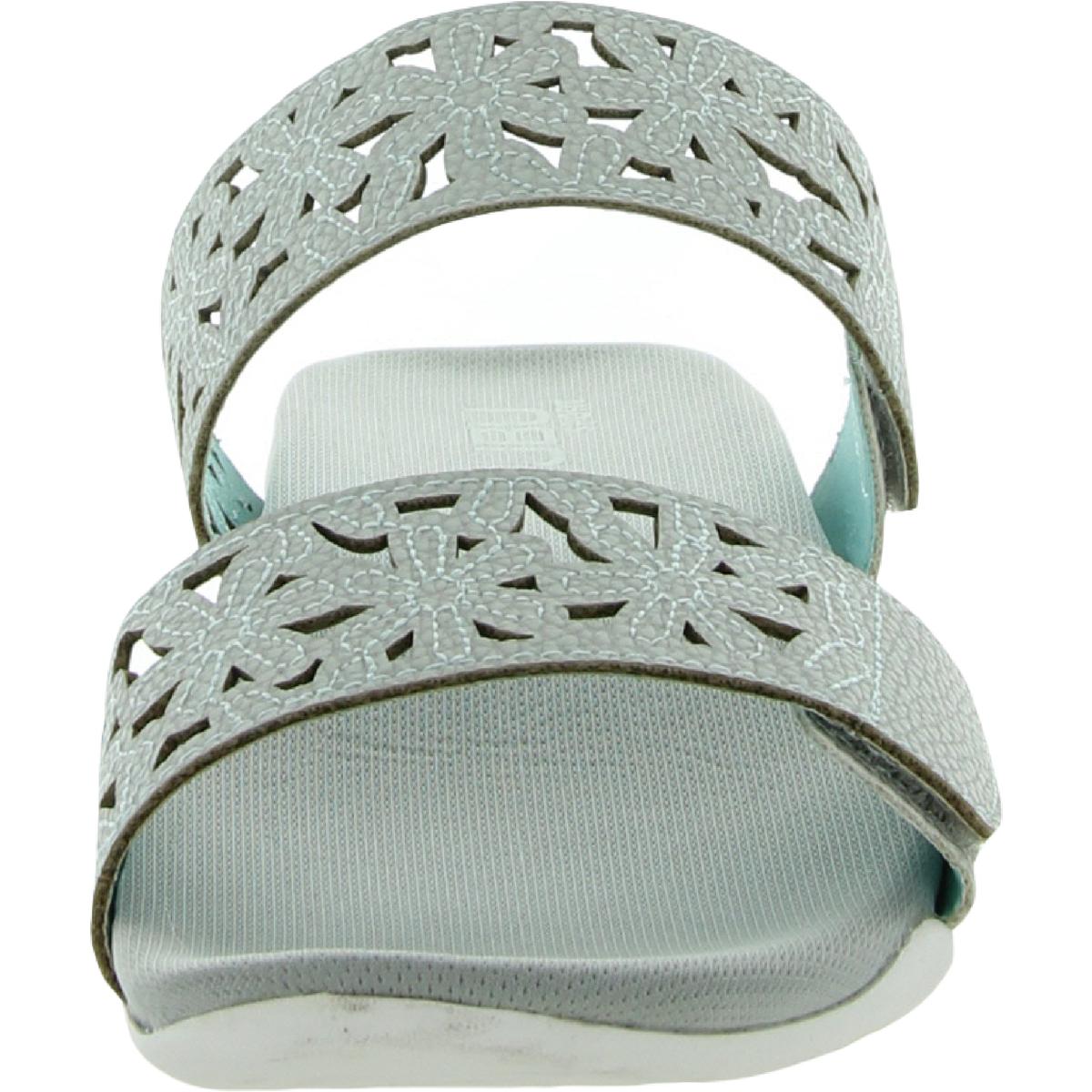 Wildflower Womens Faux Leather Slide On Slide Sandals