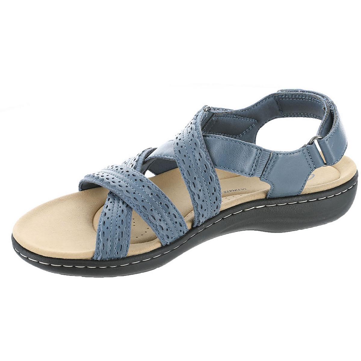 Laurieann Rena Womens Leather Criss-Cross Slingback Sandals