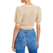 Womens Knit Crop Cardigan Sweater