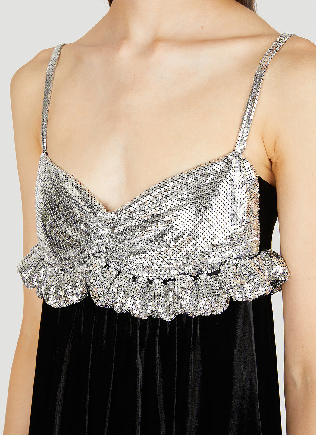 Rabanne Women Chainmail Panel Mini Dress
