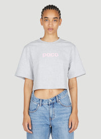 Rabanne Rabanne Women Logo Print Cropped T-Shirt