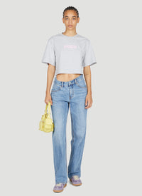 Rabanne Rabanne Women Logo Print Cropped T-Shirt