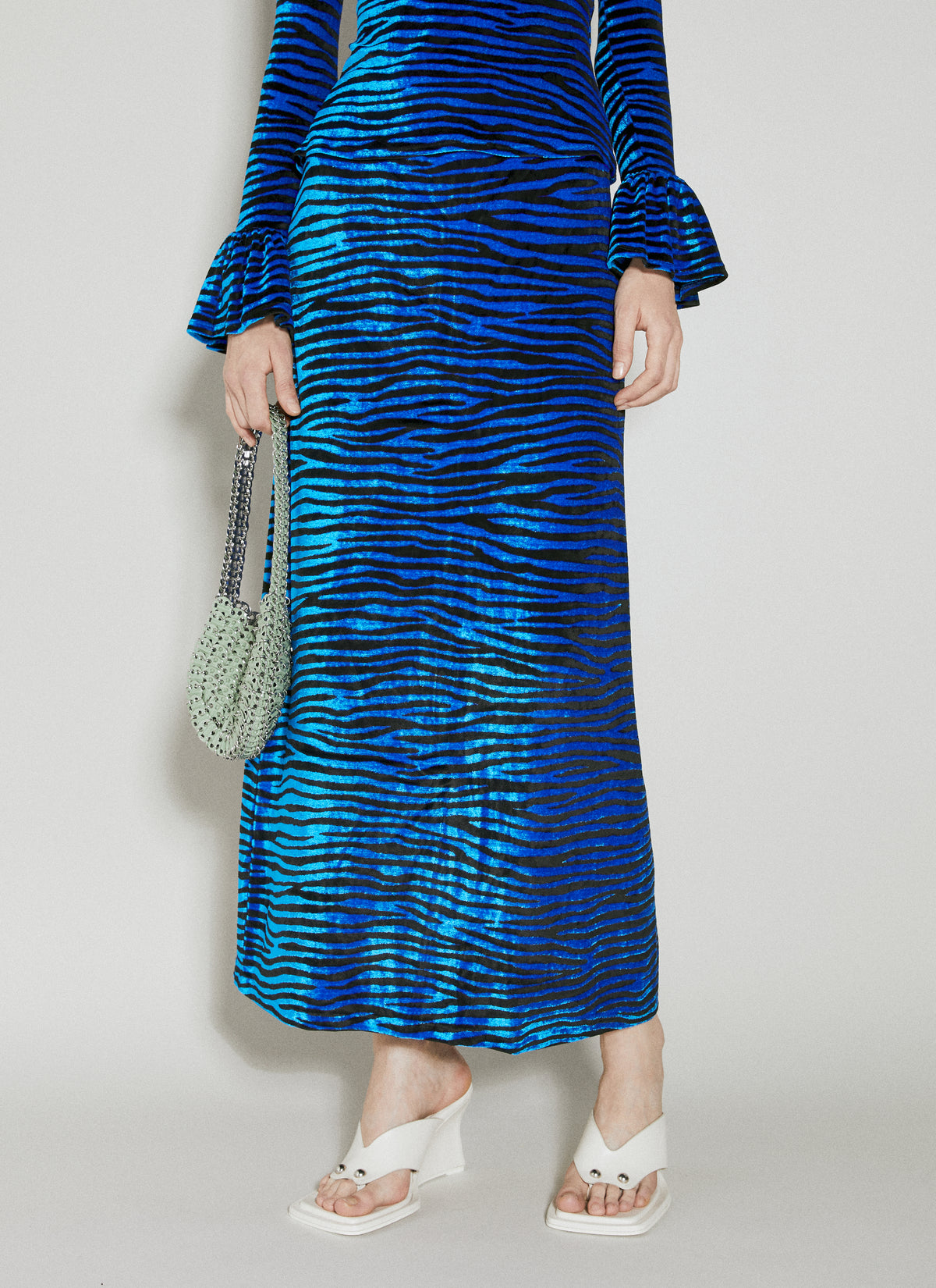 Rabanne Rabanne Women Velvet Zebra Print Skirt