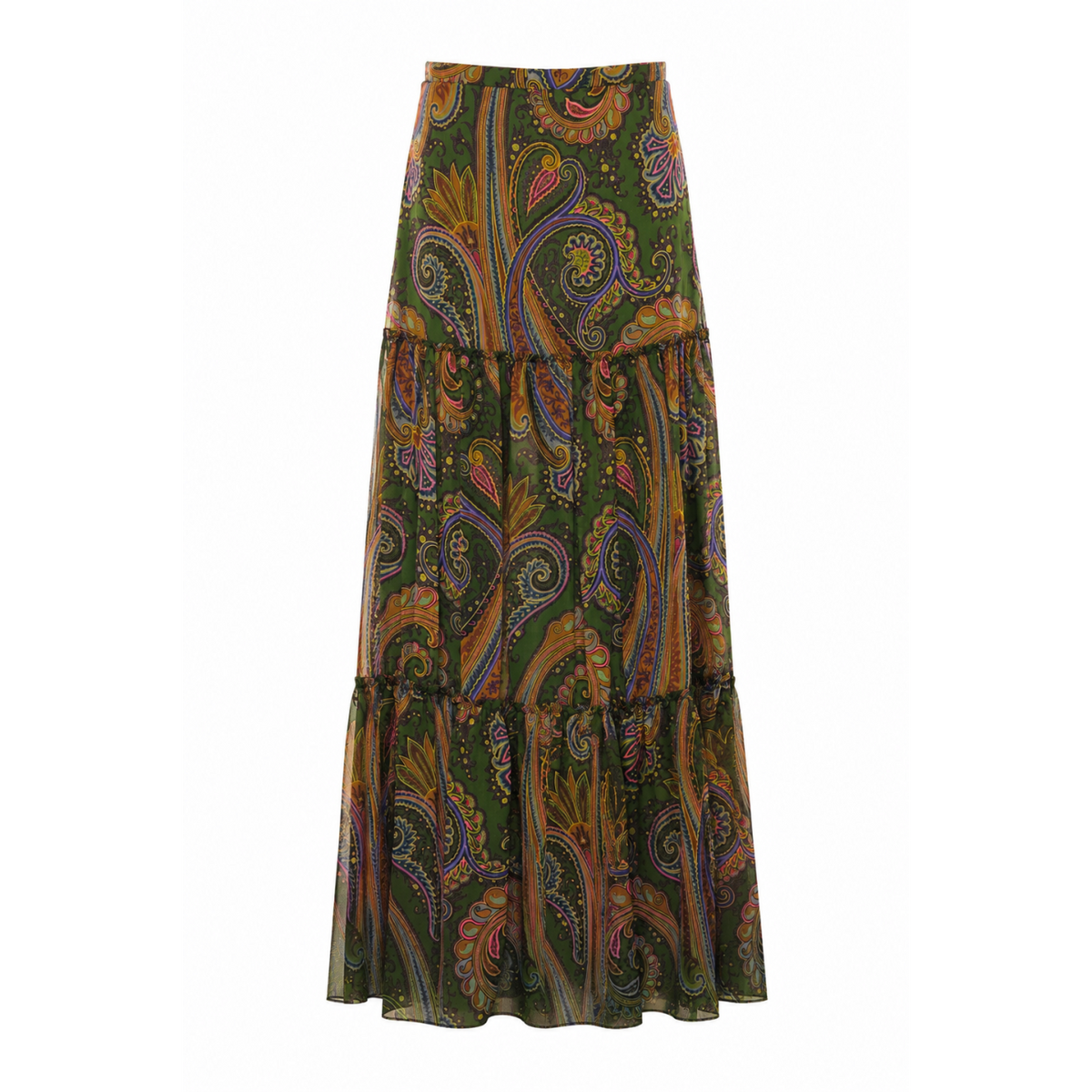 Etro Women Paisley Piazzata Print Silk Long Skirt