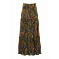 Etro Women Paisley Piazzata Print Silk Long Skirt