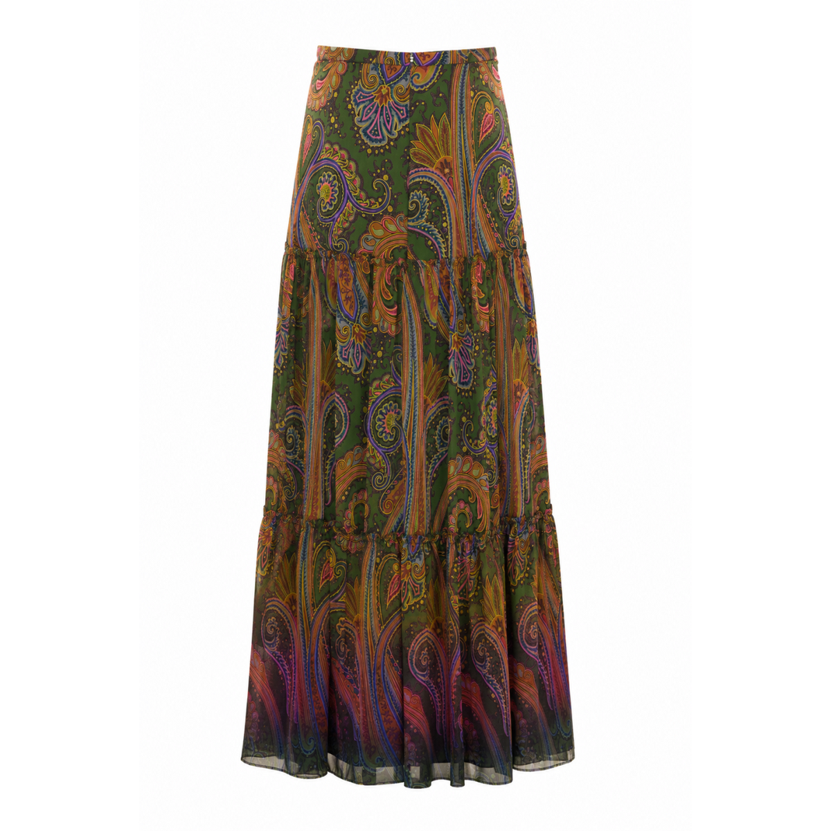 Etro Women Paisley Piazzata Print Silk Long Skirt