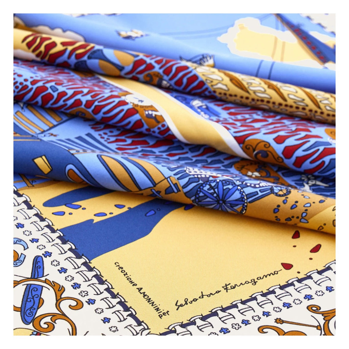 Ferragamo Ferragamo Women Palazzo Spini Feroni Print Silk Foulard