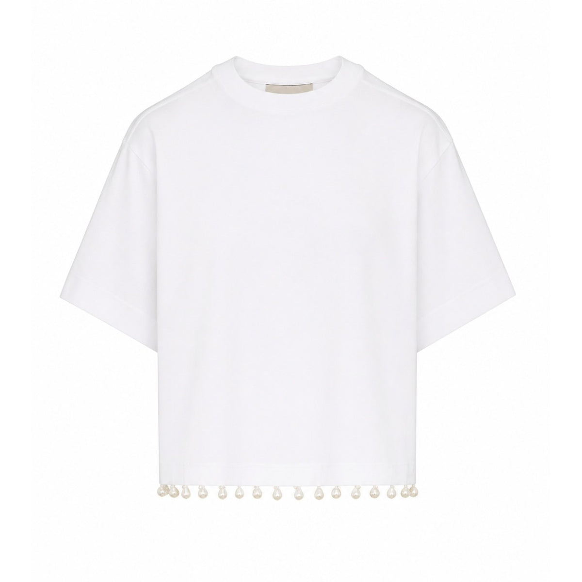 Sportmax Sportmax Women Palmas Crop T-Shirt With Embroidered Pearls