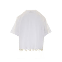 Sportmax Sportmax Women Palmas Crop T-Shirt With Embroidered Pearls