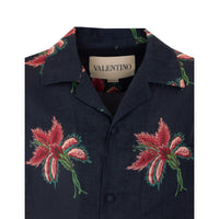 Valentino Garavani Valentino Garavani Men Papier Floral Bowling Shirt