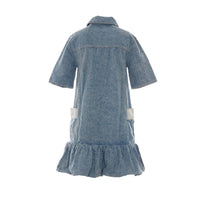 Ganni Women Patchwork Denim Dress