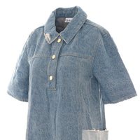 Ganni Women Patchwork Denim Dress