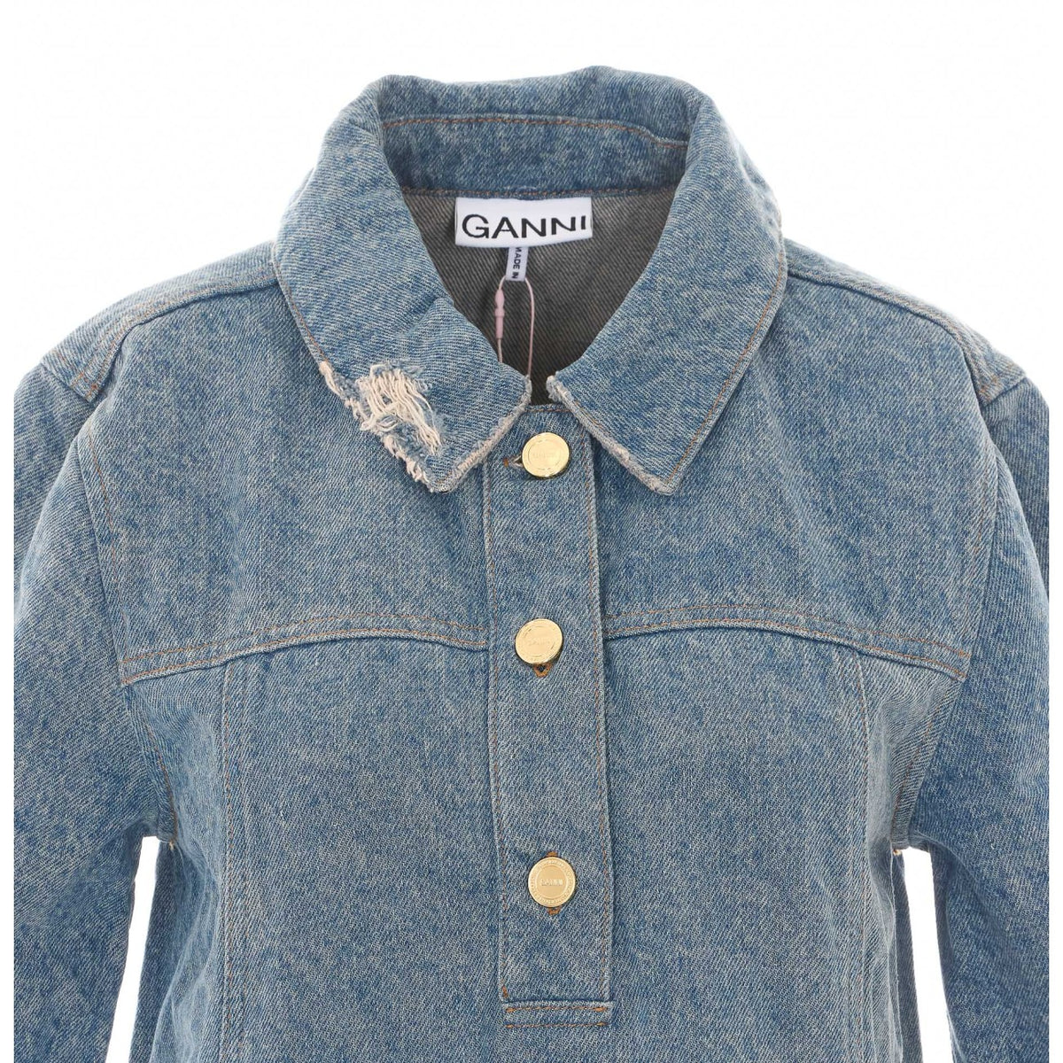 Ganni Women Patchwork Denim Dress